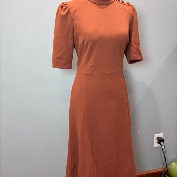 Chic Terracotta Midi Dress - Picture 4 of 6